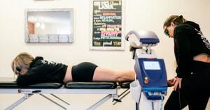 laser therapy for bone healing treatment for patient at Primal Physical Therapy